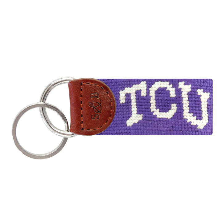 TCU Needlepoint Key Fob