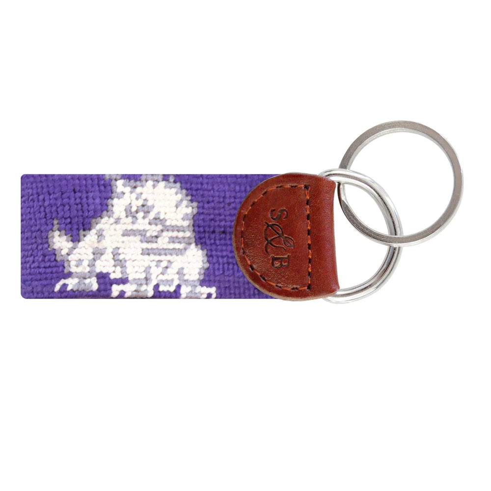 TCU Needlepoint Key Fob