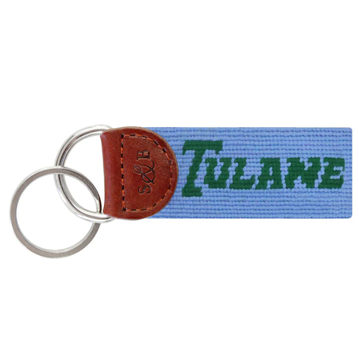 Tulane Needlepoint Key Fob