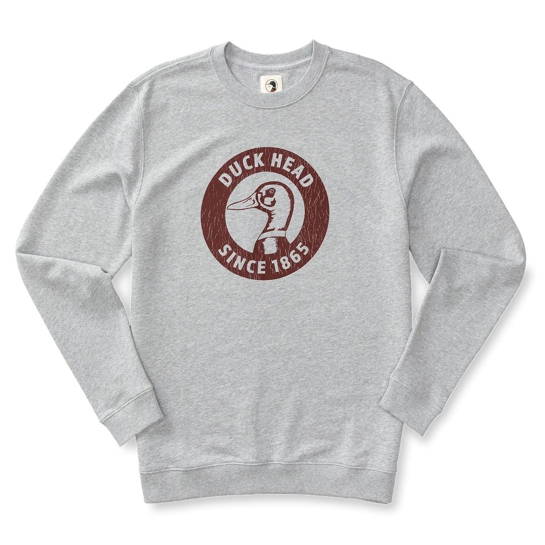 Duck Head Nostalgia Crewneck Sweatshirt Heather Grey D21114