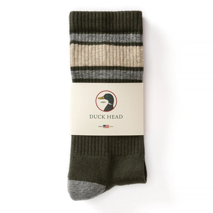 Duck Head Striped Sock Olive D81038