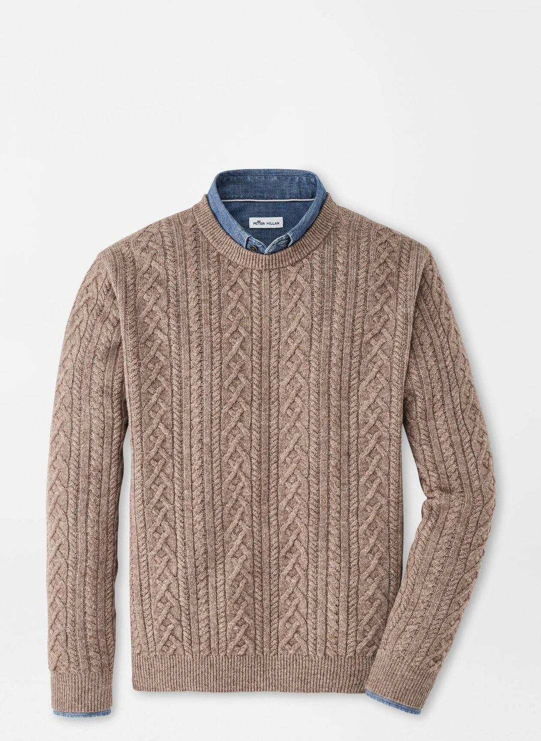 Peter Millar Ridge Cable Crewneck Sweater