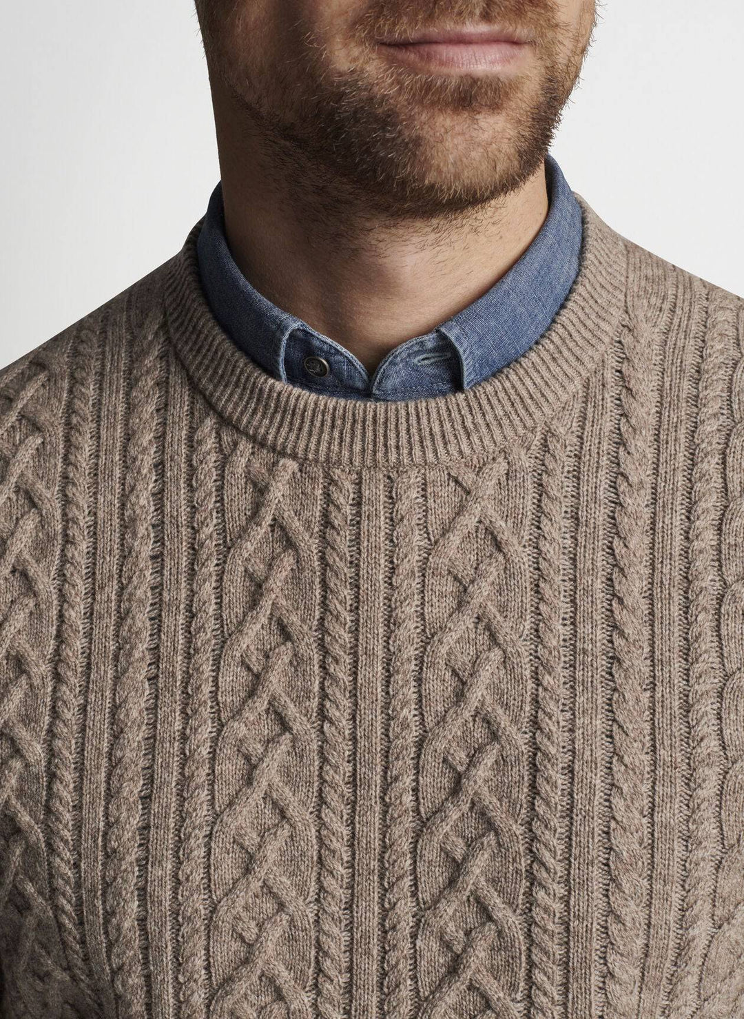 Peter Millar Ridge Cable Crewneck Sweater