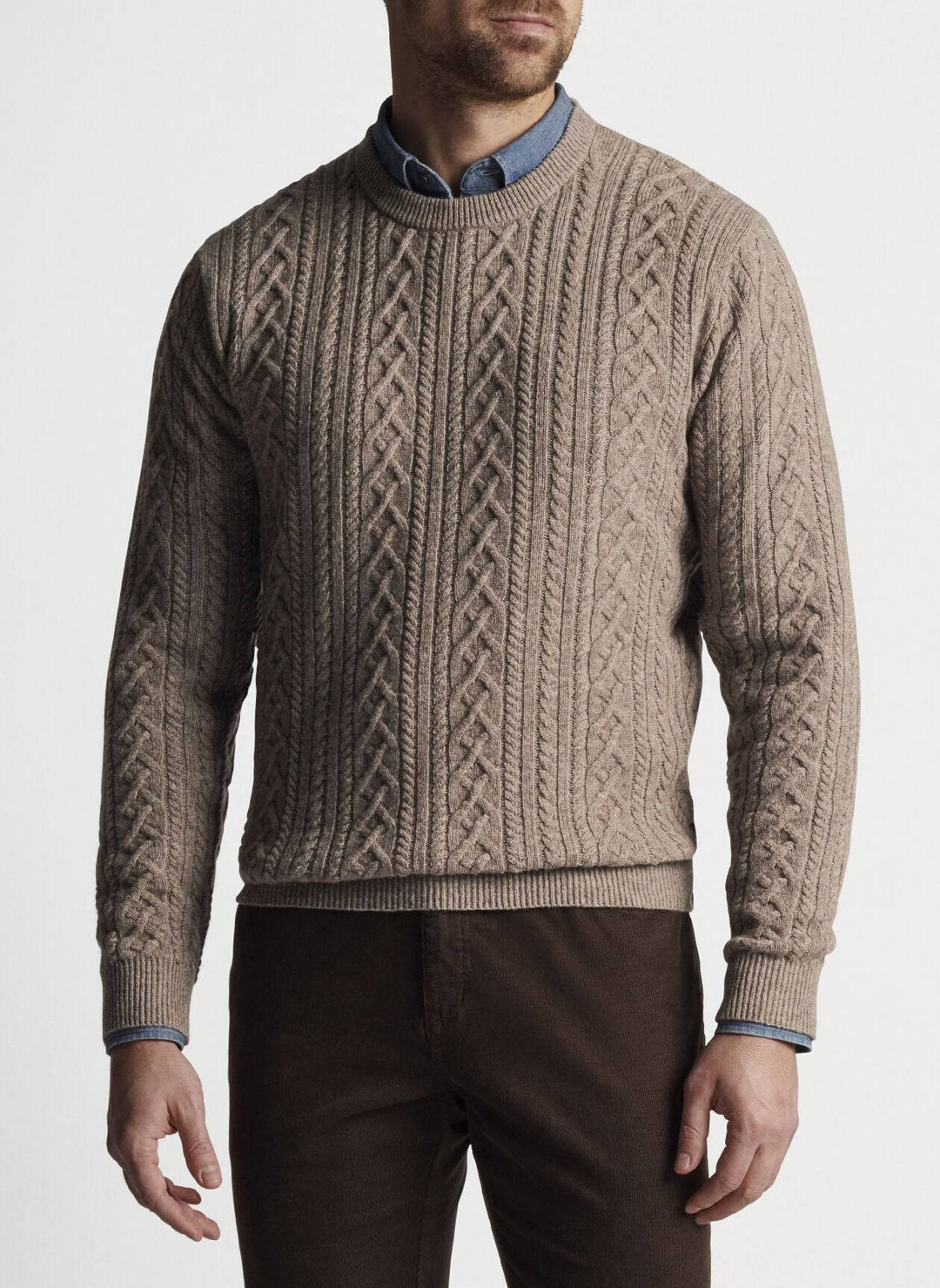 Peter Millar Ridge Cable Crewneck Sweater