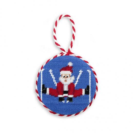 Smathers & Branson Skiing Santa Needlepoint Ornament