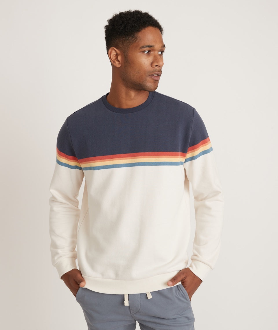 Marine Layer Sunset Stripe Sweatshirt Colorblock Sunset Stripe MLSSWT